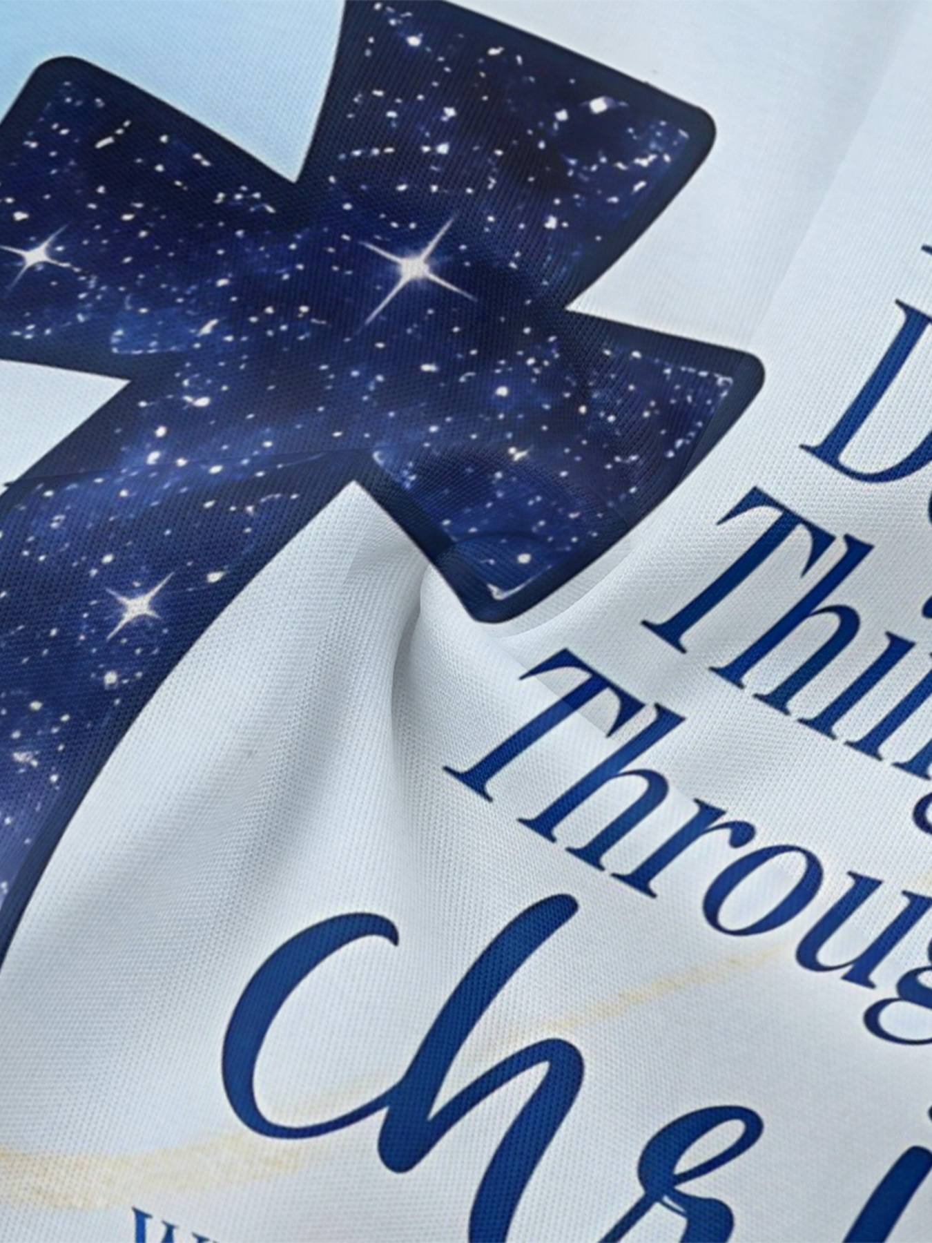 Ombre Blue Galaxy Cross Easter Flare Sleeve Bodycon Midi Dress