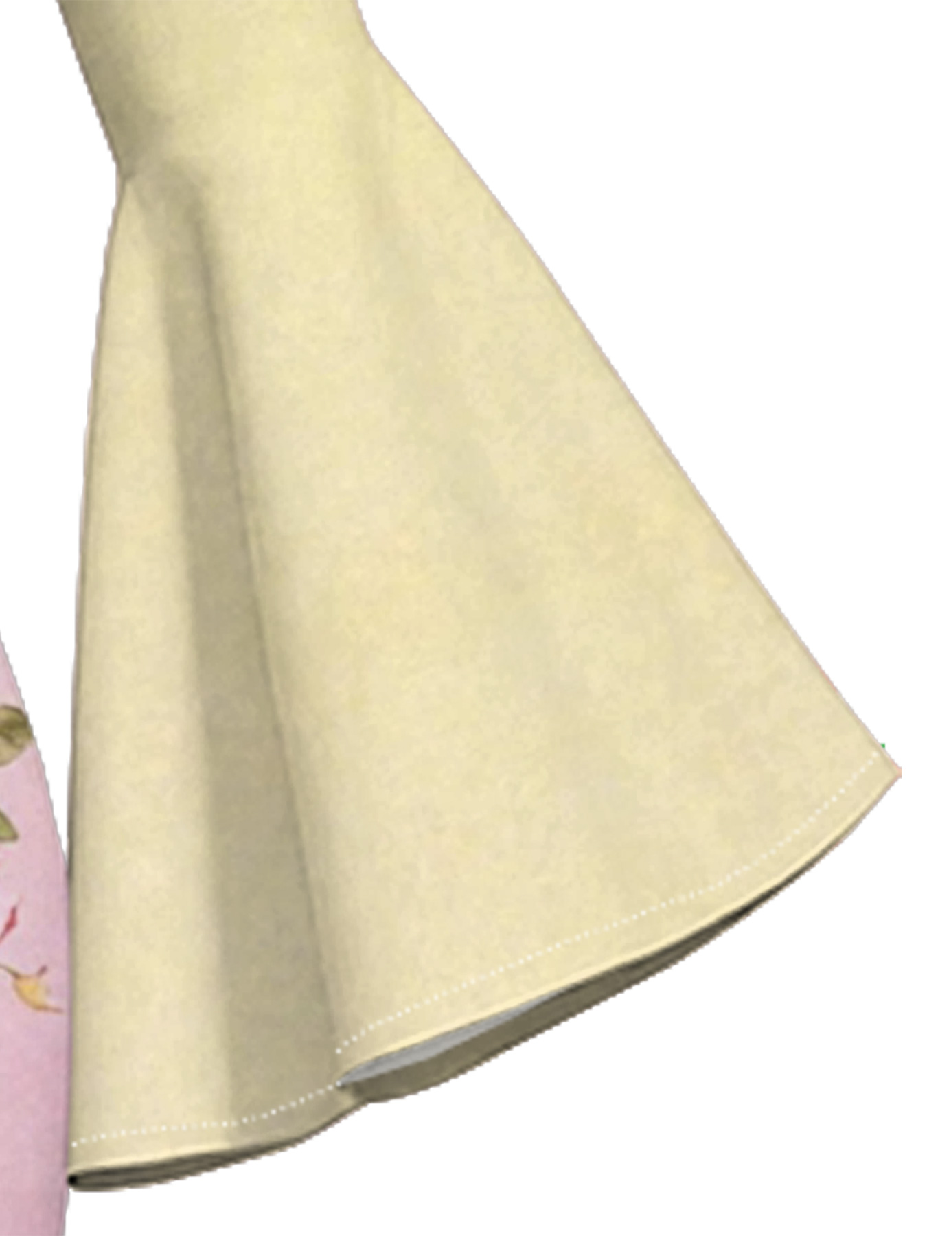 Butter Yellow Christian Cross Easter Flare Sleeve Bodycon Midi Dress