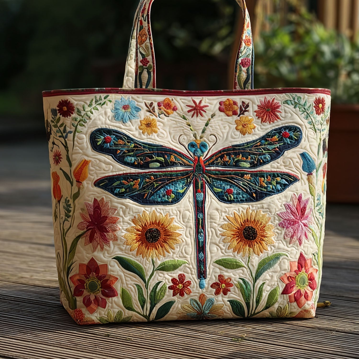 Sassy Flutter Quilted Tote Bag Featured