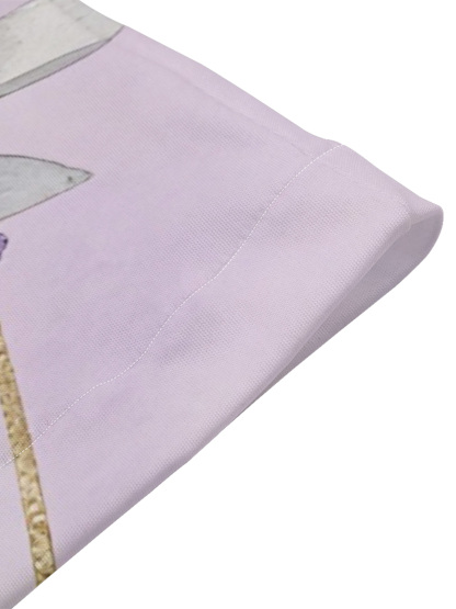 Pastel Purple Marble Cross Easter Flare Sleeve Bodycon Midi Dress