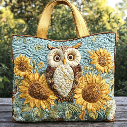 Golden Gaze Quilted Tote Bag  Animal print