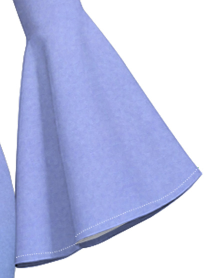 Periwinkle Blue Floral Basket Cross Easter Flare Sleeve Bodycon Midi Dress