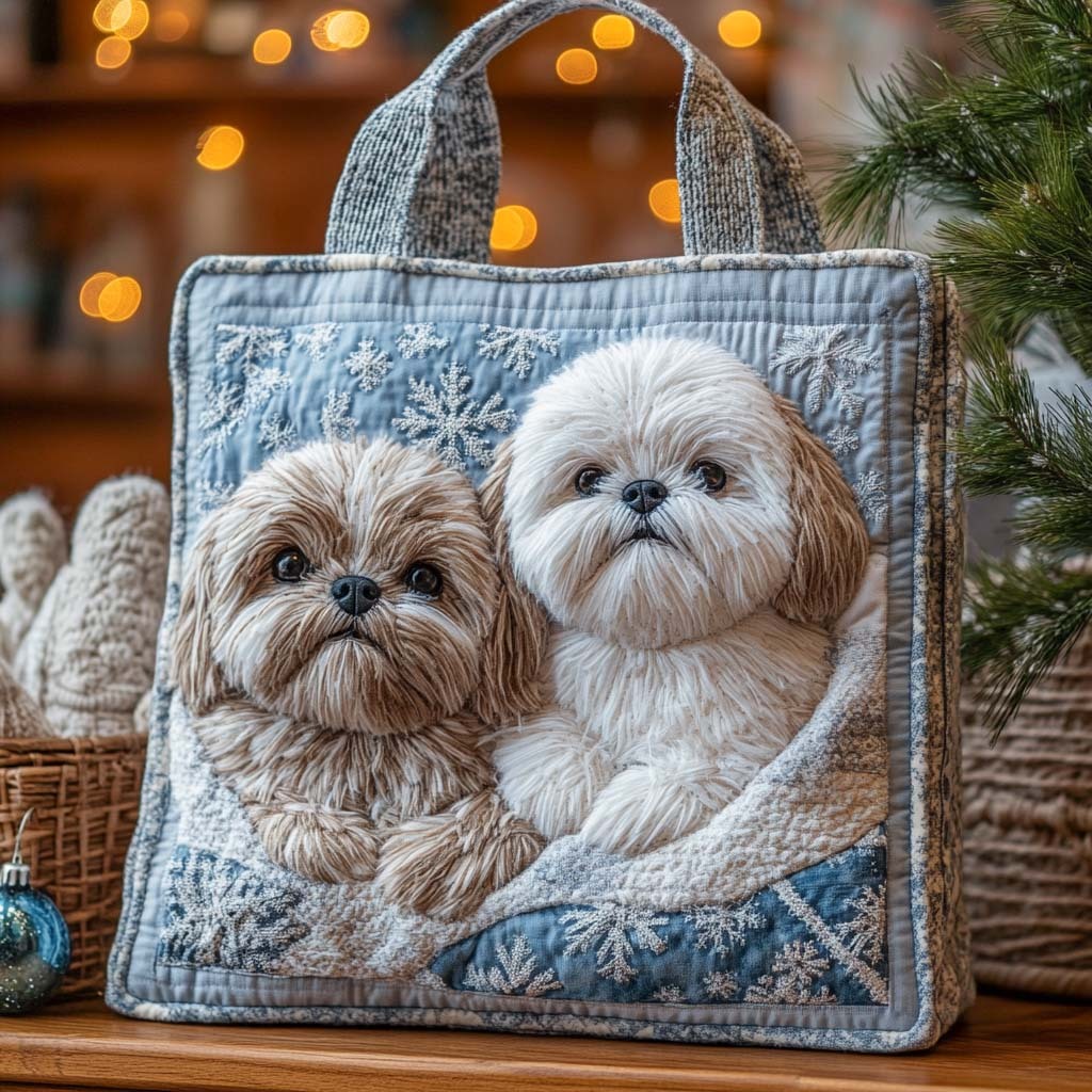 Christmas Bells Series Quilted Tote Bag