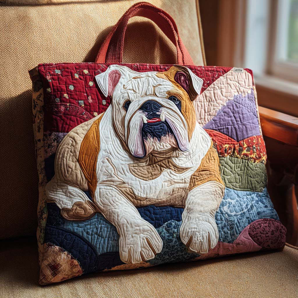 Bulldog Quilted Tote Bag NCU0QN077