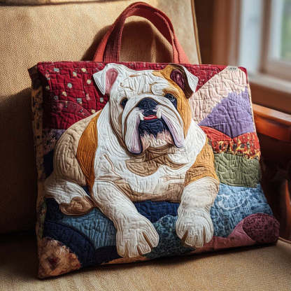 Bulldog Quilted Tote Bag NCU0QN077
