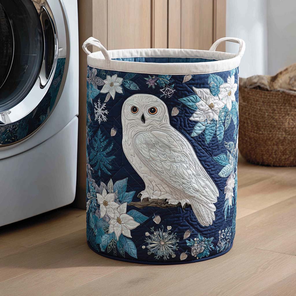 Winter Owl Quilted Laundry Basket NCU0NXD980