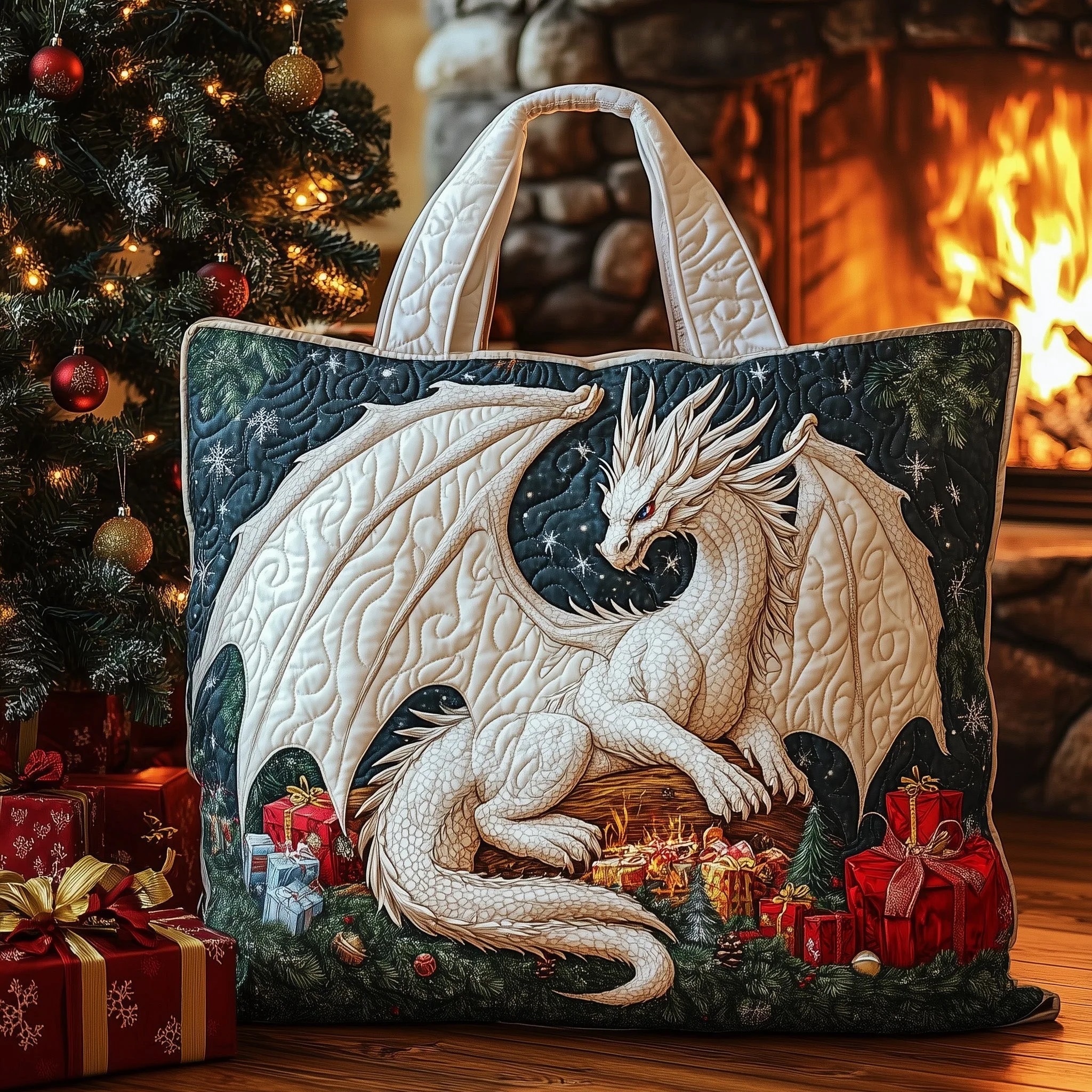Festive Dragon Quilted Tote Bag GFTOHD10427 