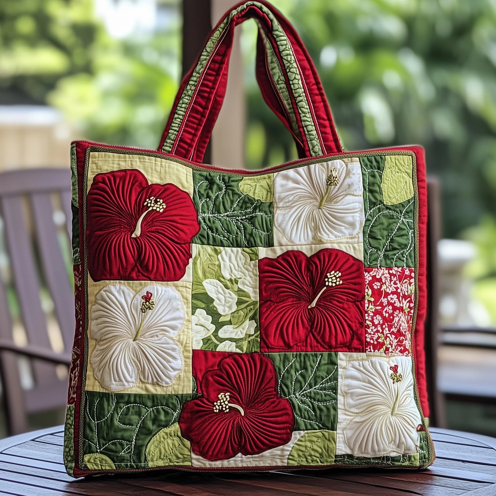 Hibiscus Quilted Tote Bag GFTOMA1437