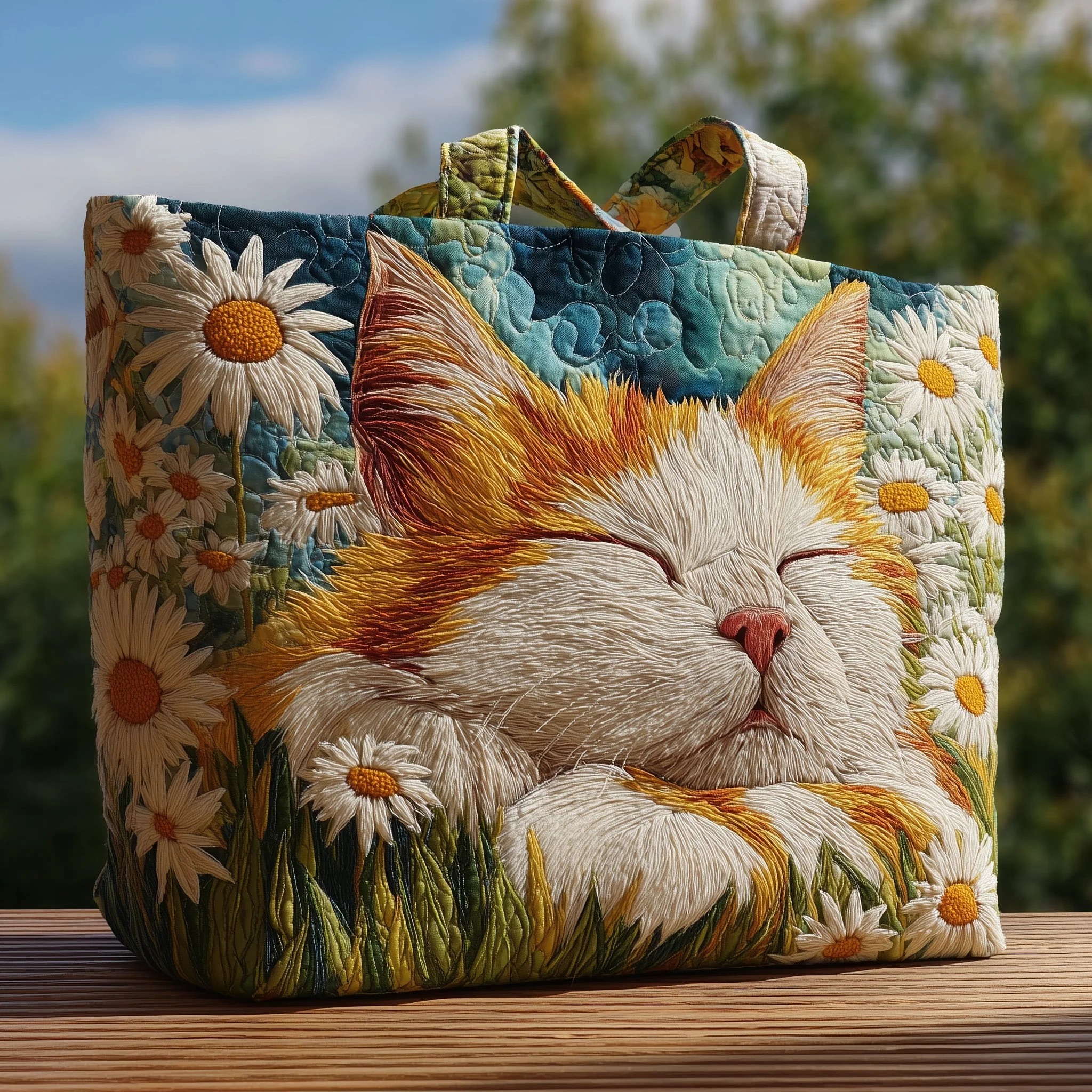 Dreamy Cat Quilted Tote Bag GFTOMA3053