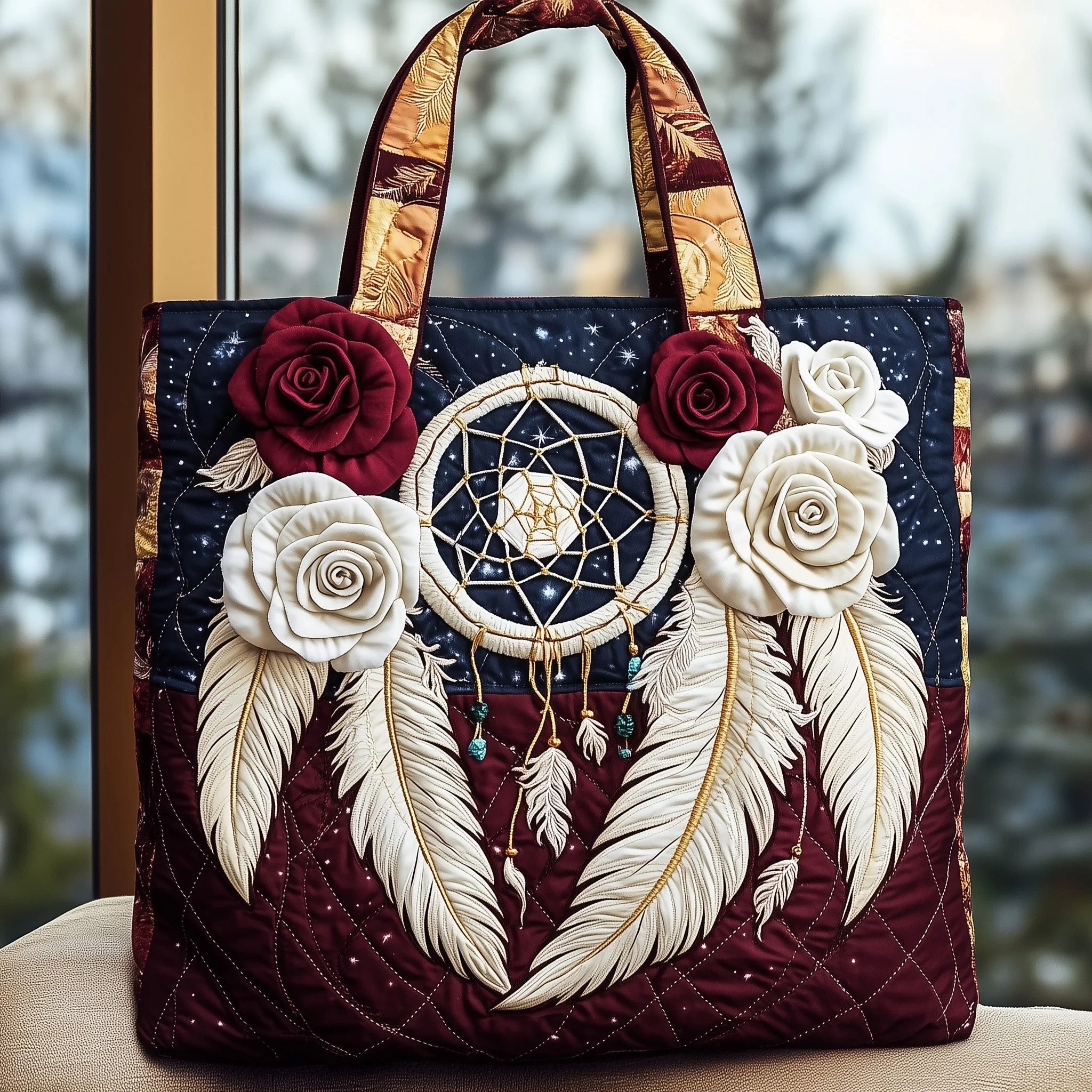 Spirit Feathers Quilted Tote Bag GFTOMA4987