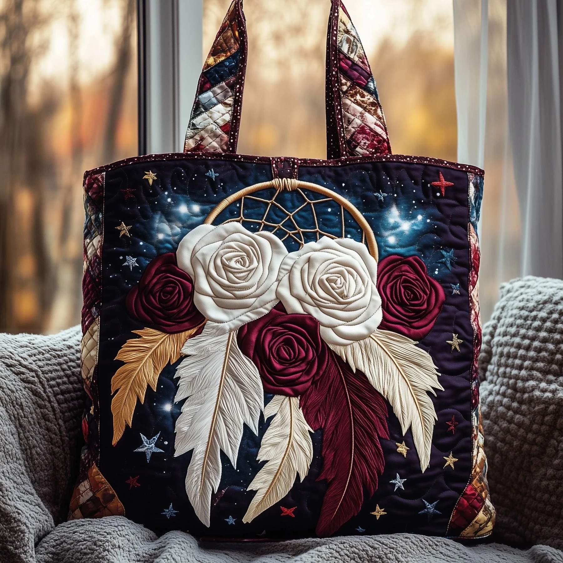 Christmas Bells Series Quilted Tote Bag