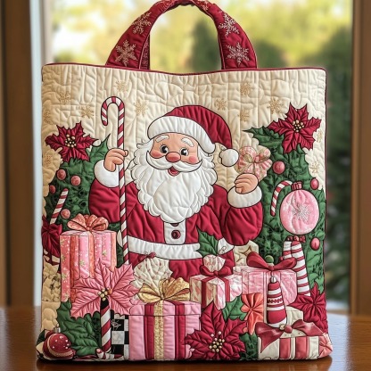 Joyful Santa Quilted Tote Bag GFTOHD10523