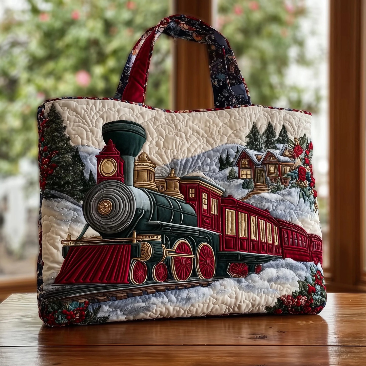 Christmas Bells Series Quilted Tote Bag