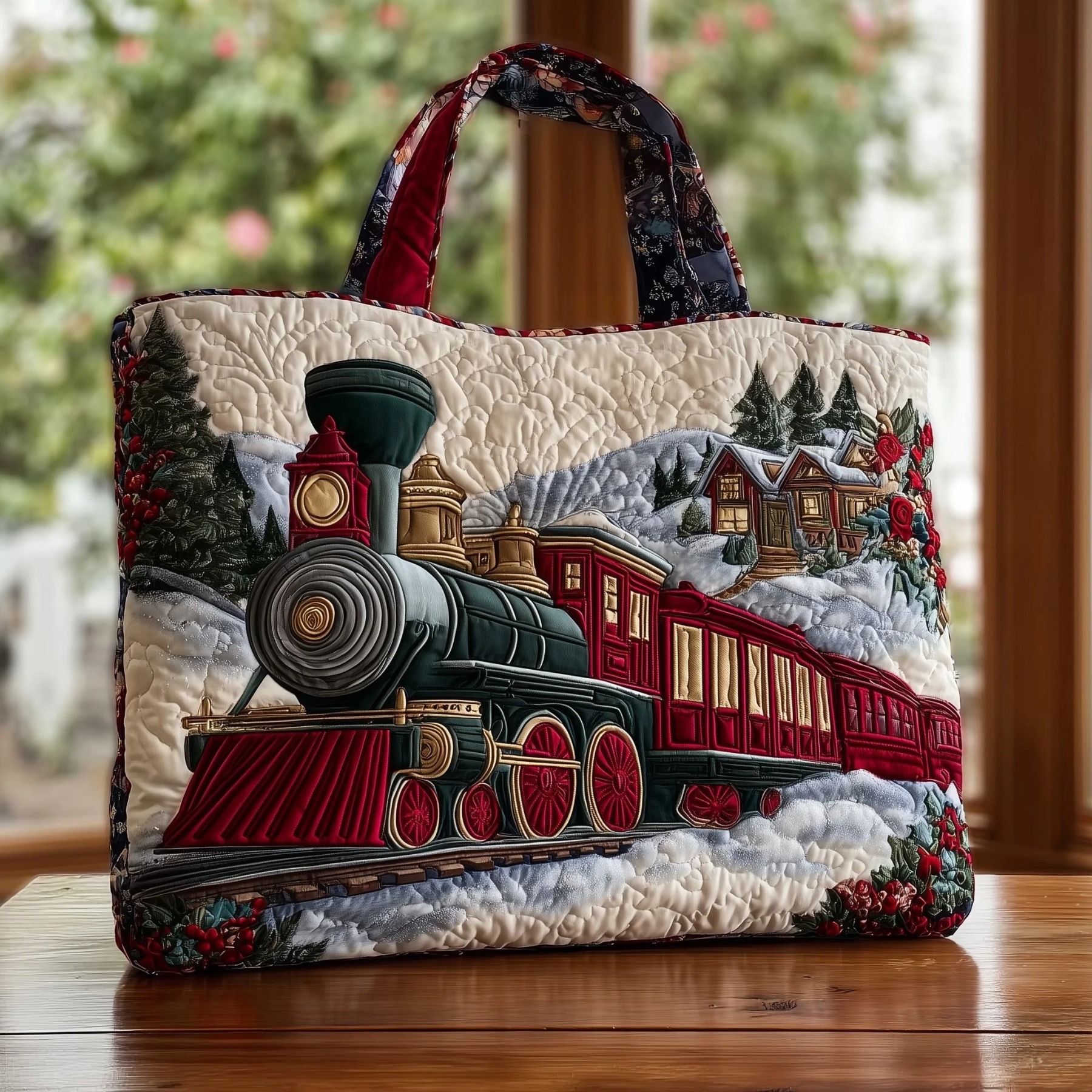 Christmas Bells Series Quilted Tote Bag