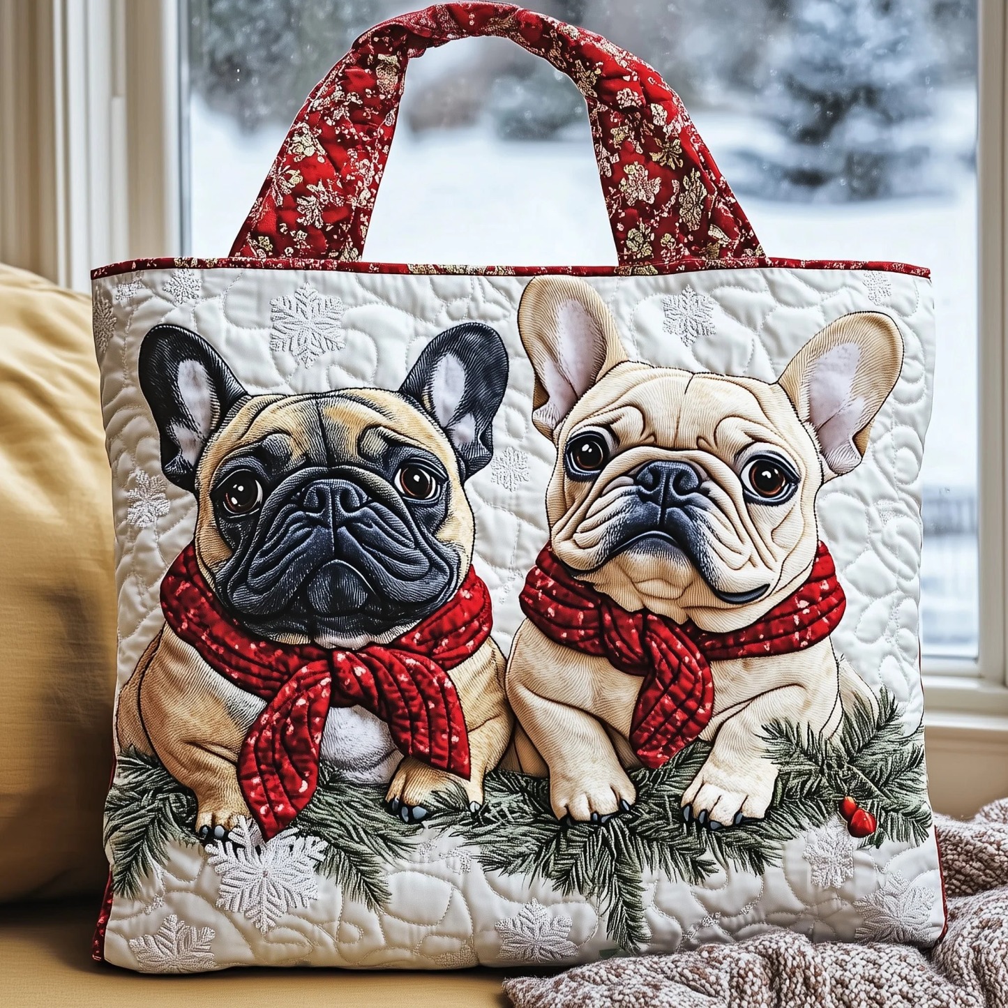 Christmas Bells Series Quilted Tote Bag
