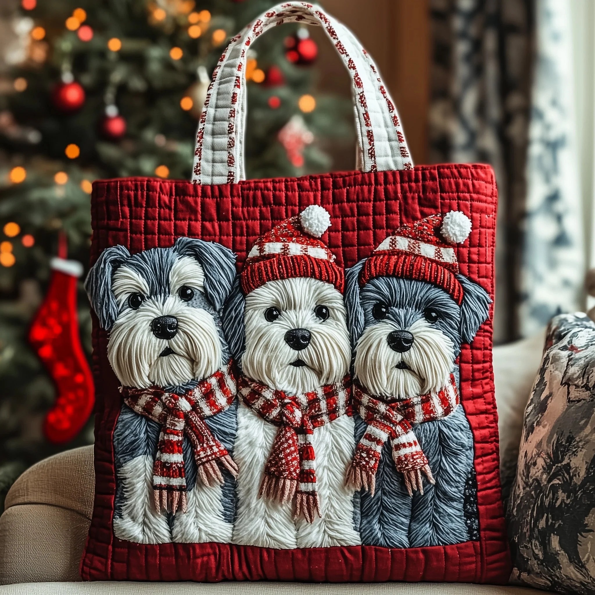 Jolly Schnauzer Quilted Tote Bag GFTOTP12565