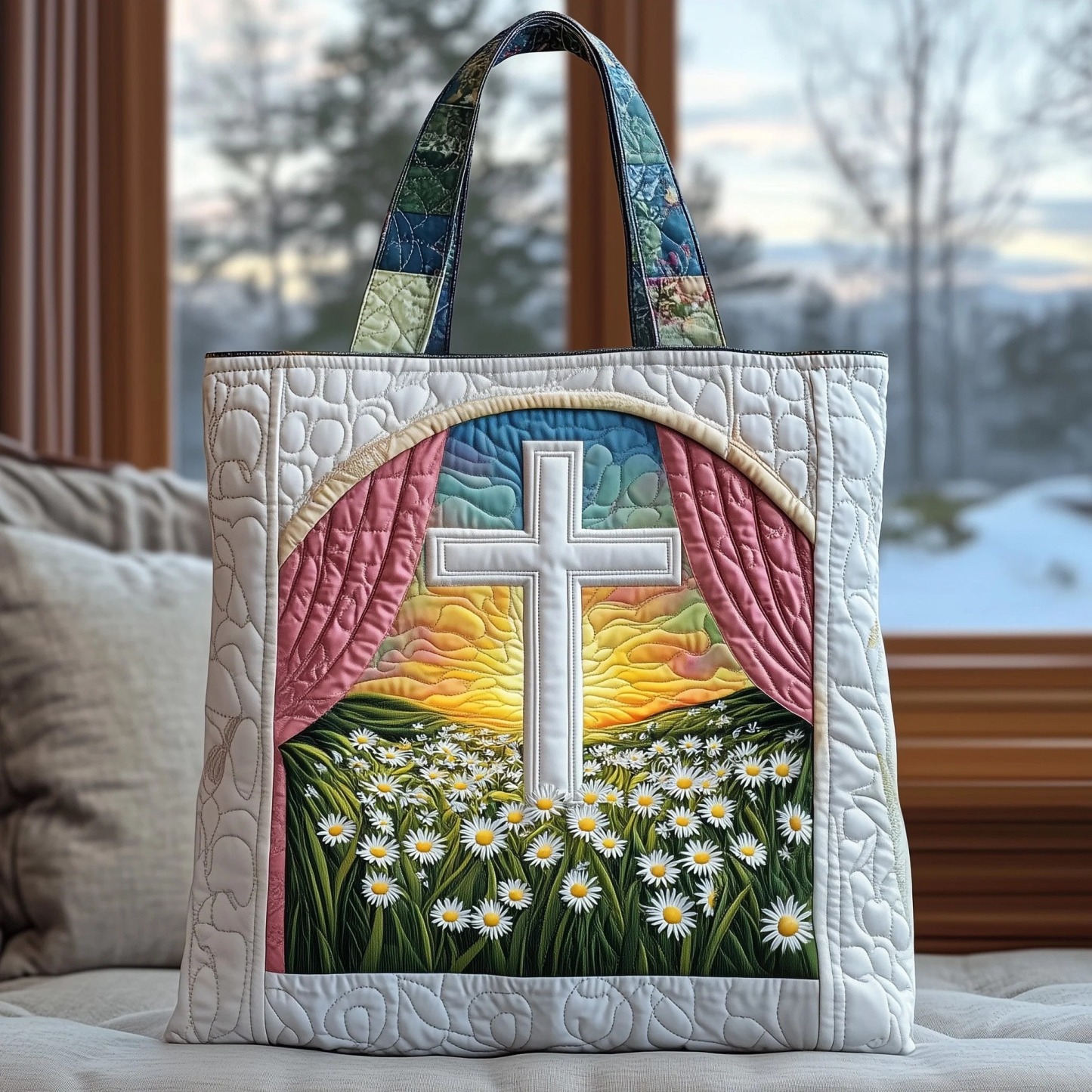 Christmas Bells Series Quilted Tote Bag