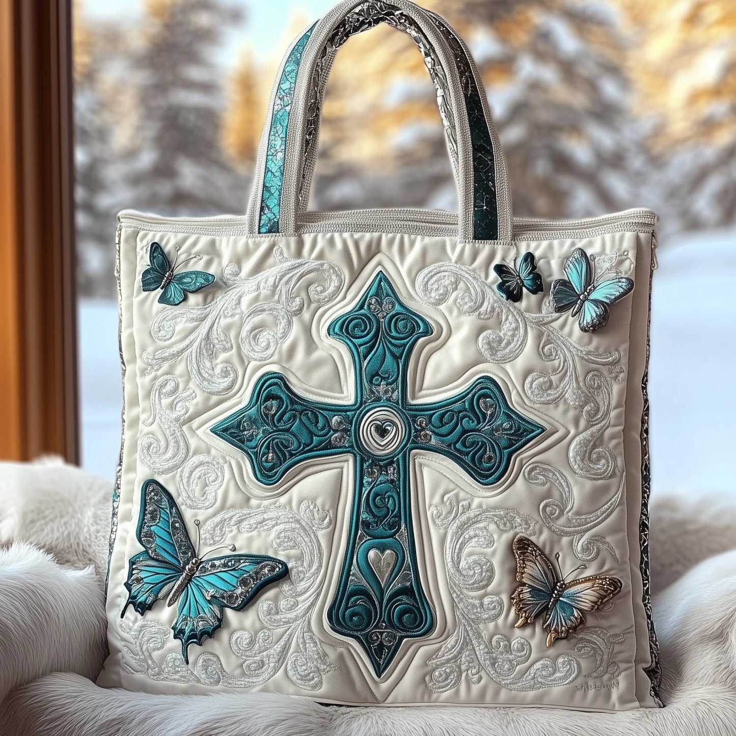 Christmas Bells Series Quilted Tote Bag