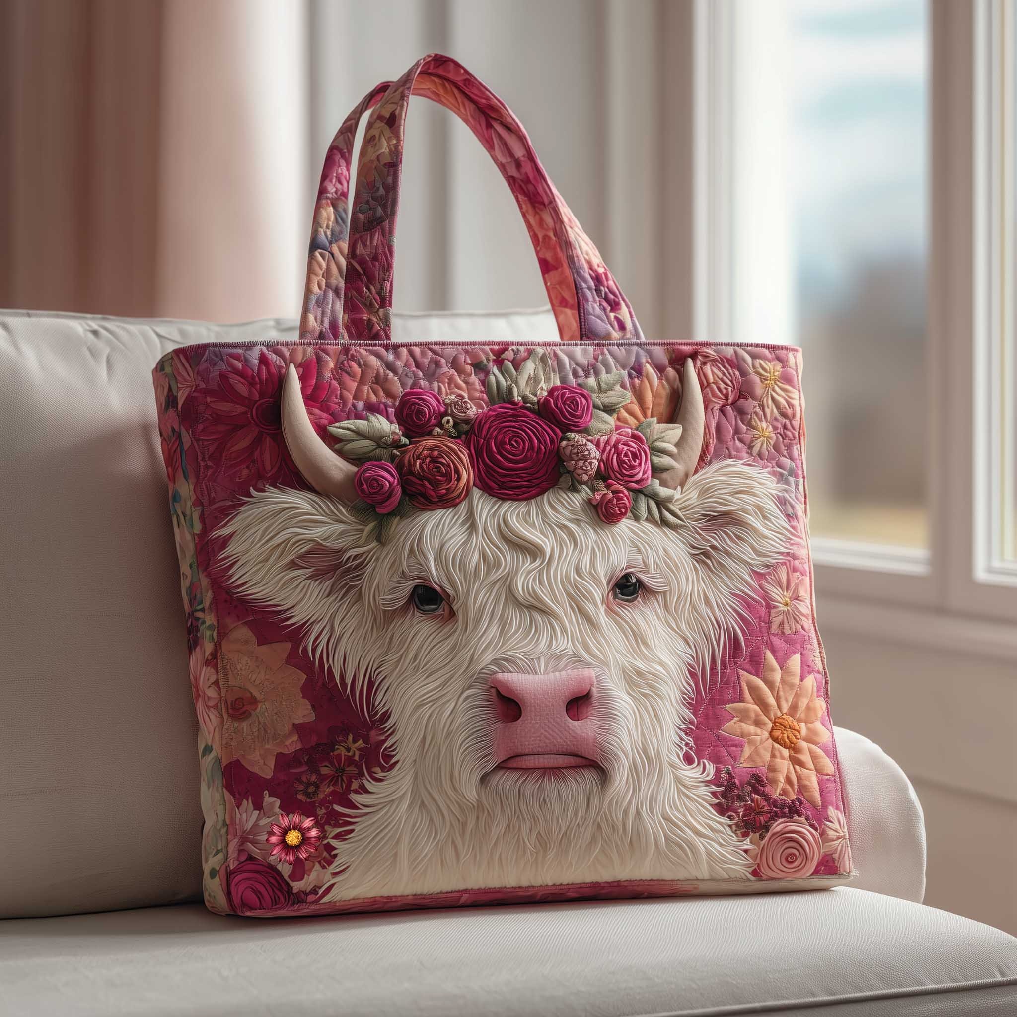 Farmhouse Cow Quilted Tote Bag GFTOMA8765