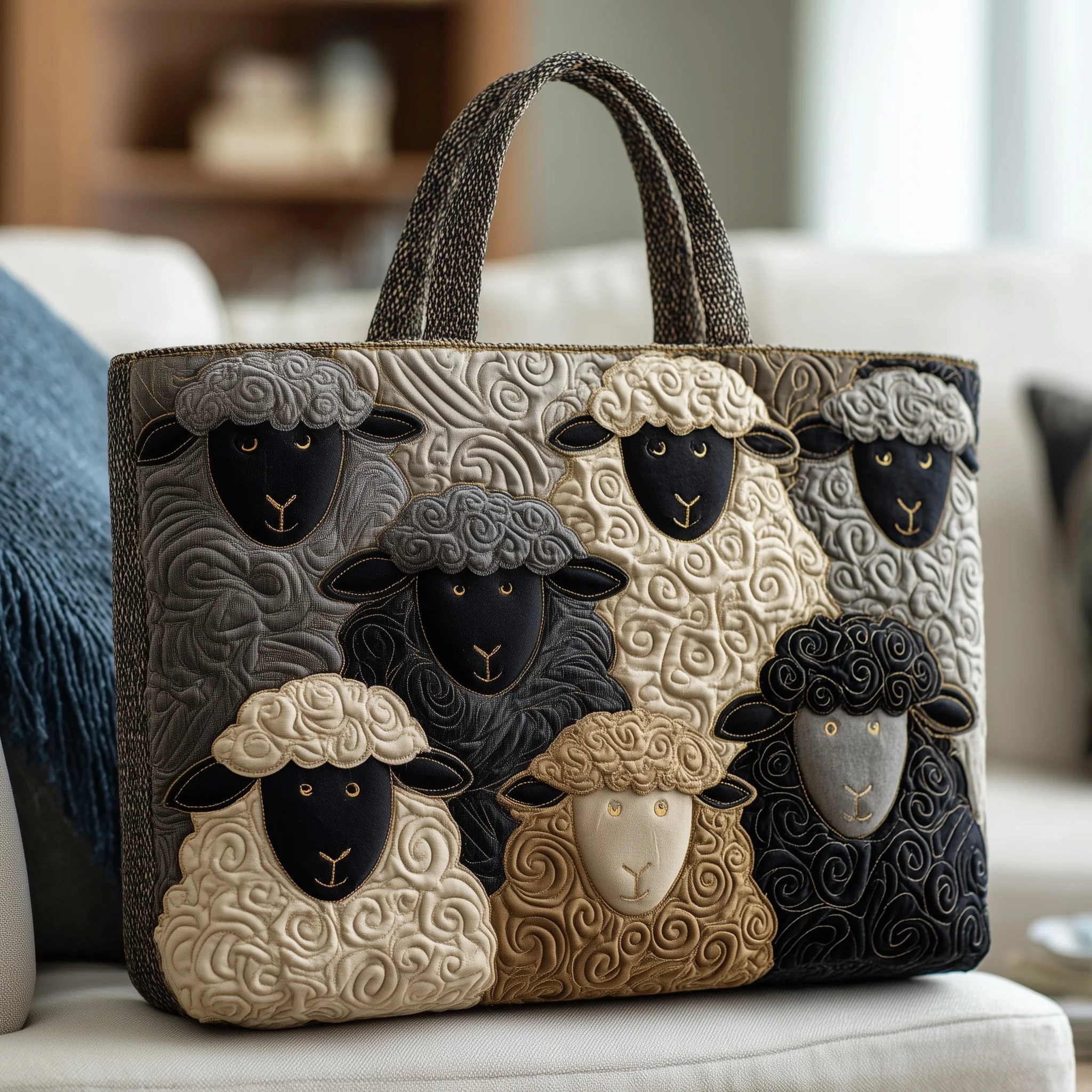 Sheep Haven Quilted Tote Bag GFTONT2429 