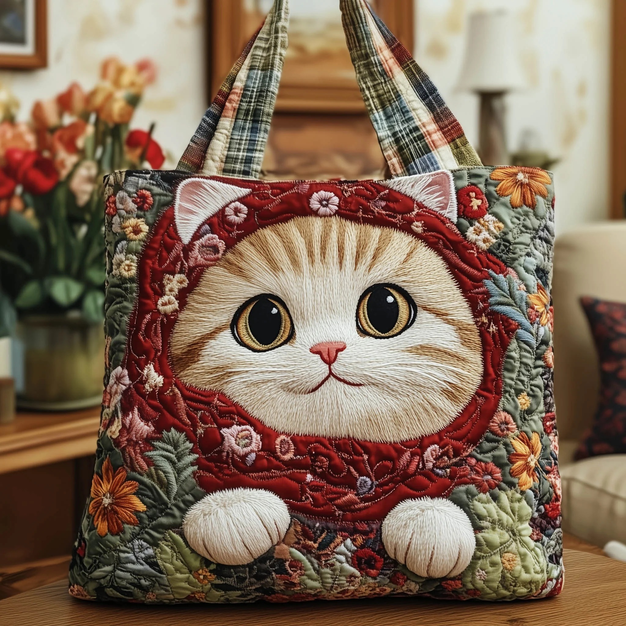 Meaowdow Quilted Tote Bag GFTONT6144 