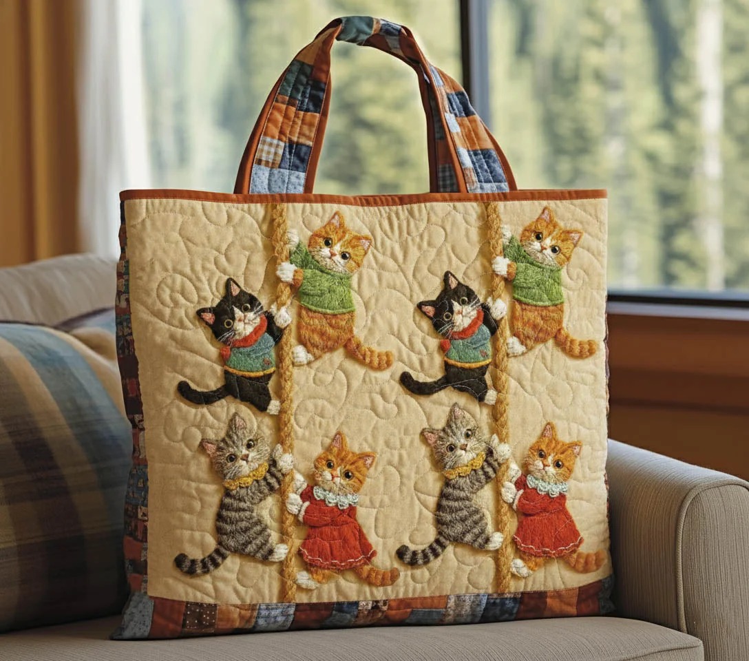 Playful Kittens Quilted Tote Bag GFTONT6145
