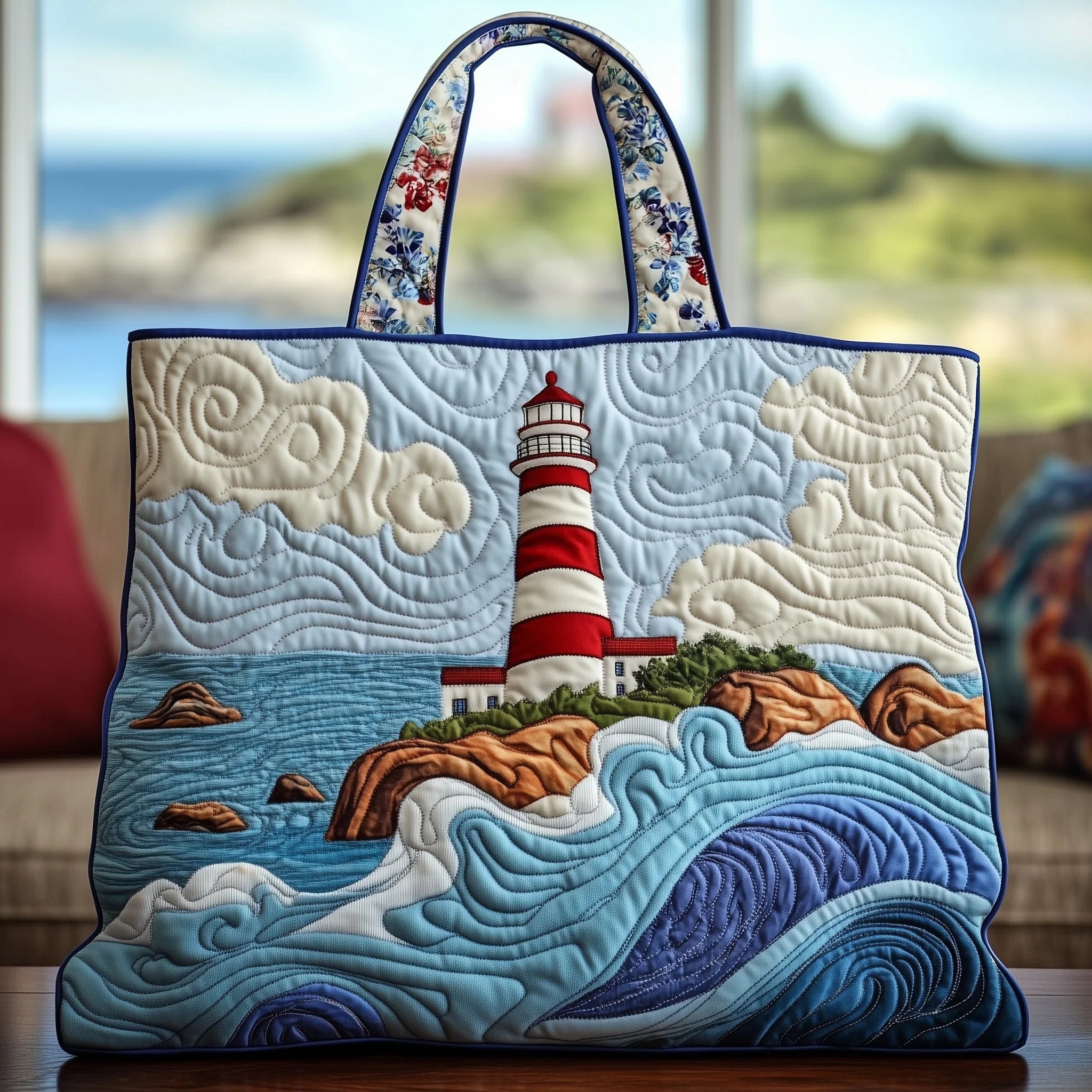 Lighthouse Quilted Tote Bag GFTOTG667