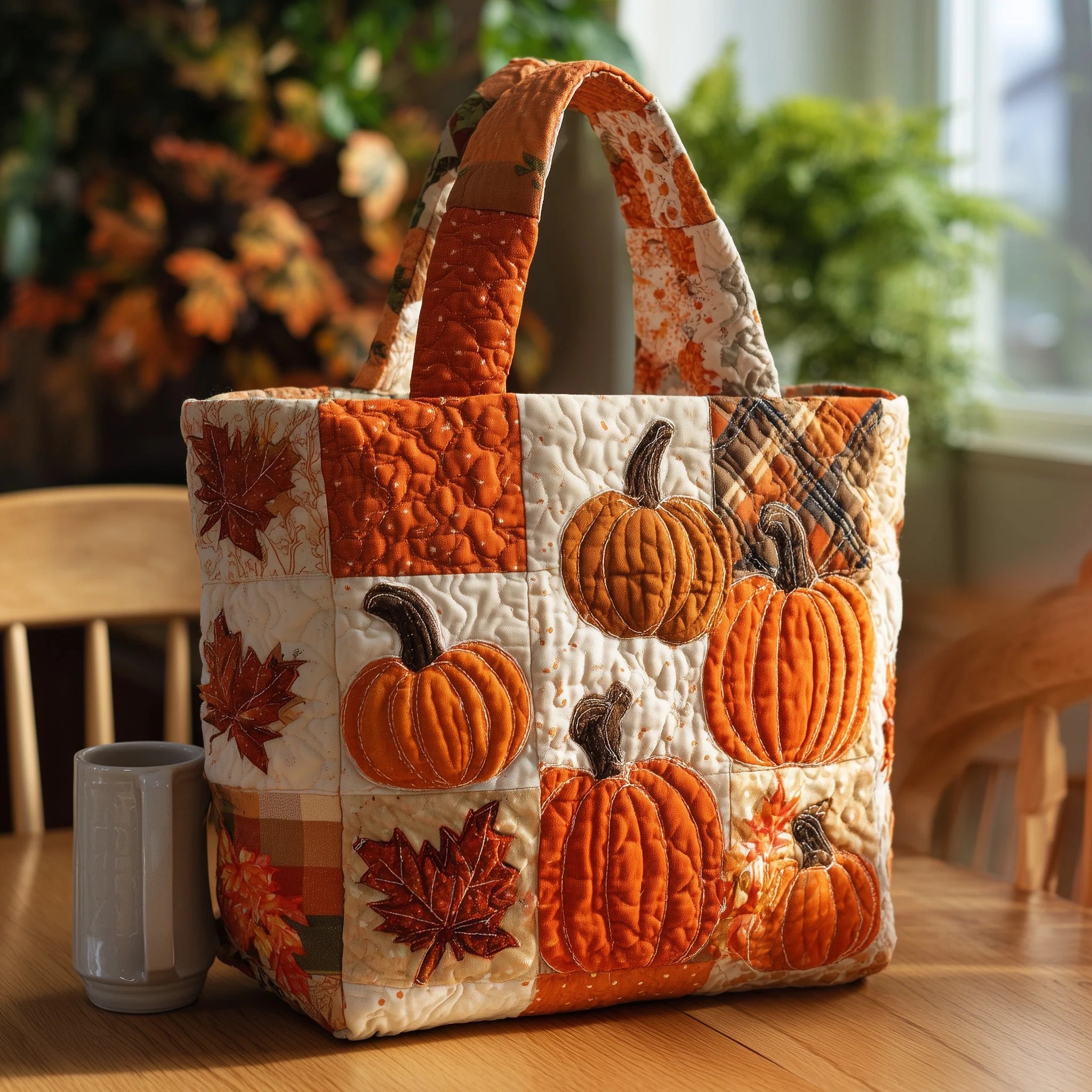 Pumpkin Spice Quilted Tote Bag GFTOTL4556