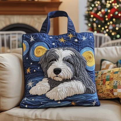 Starry Schnauzer Night Quilted Tote Bag GFTOTP12564 