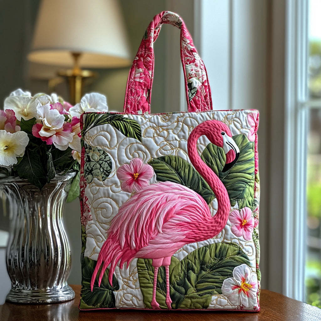 Flaminglow Quilted Tote Bag