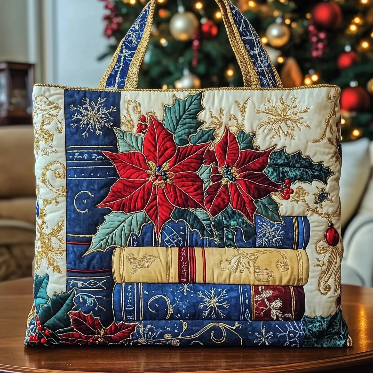 Christmas Bells Series Quilted Tote Bag