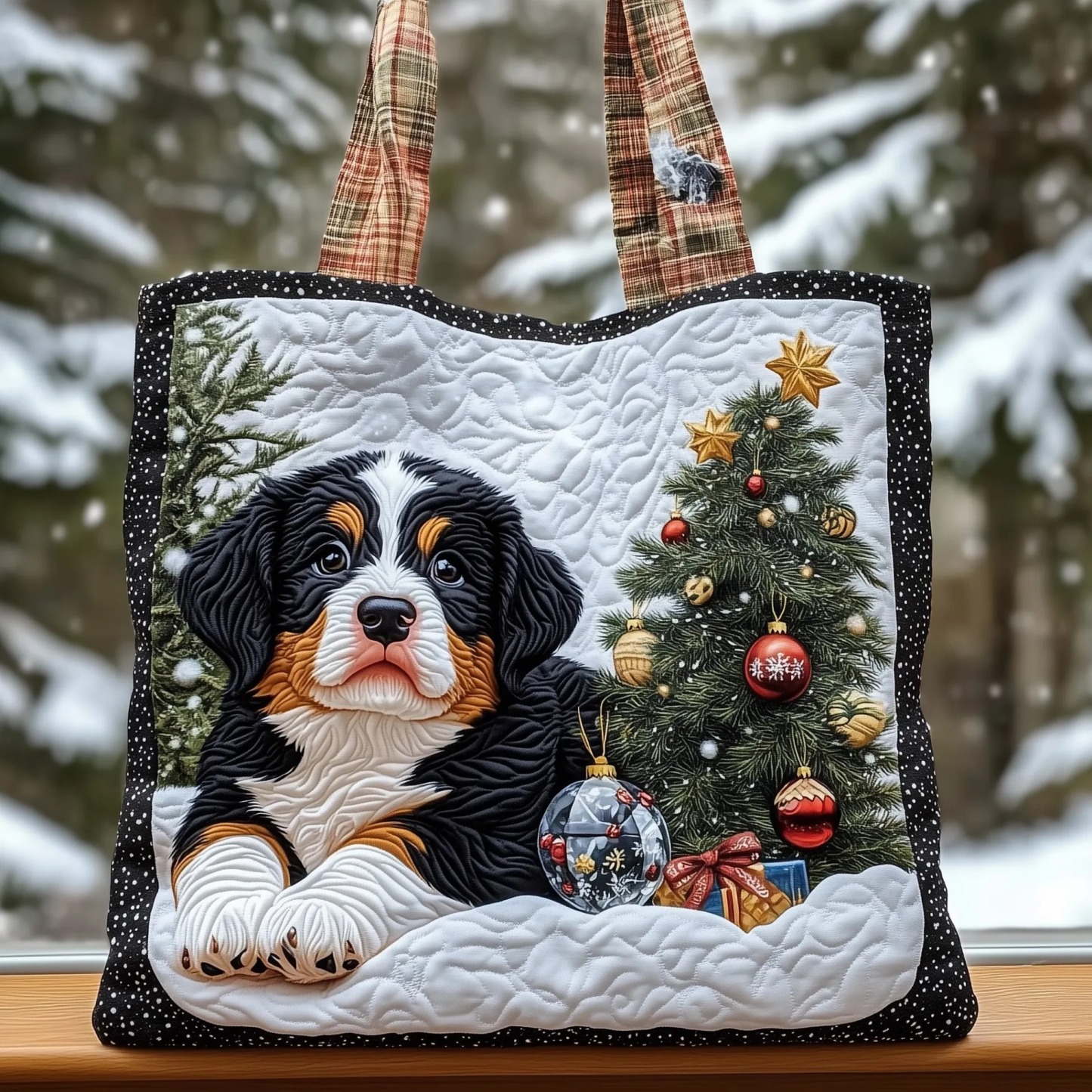 Christmas Bells Series Quilted Tote Bag