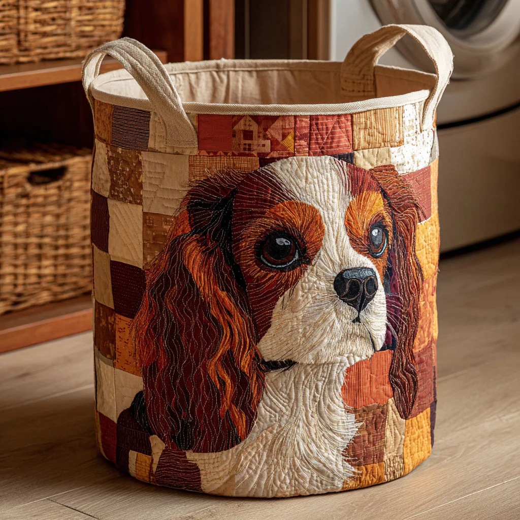 Cavalier Rustic Look Quilted Laundry Basket 