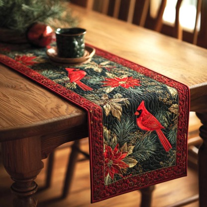 Silent Evergreen Quilted Table Runner