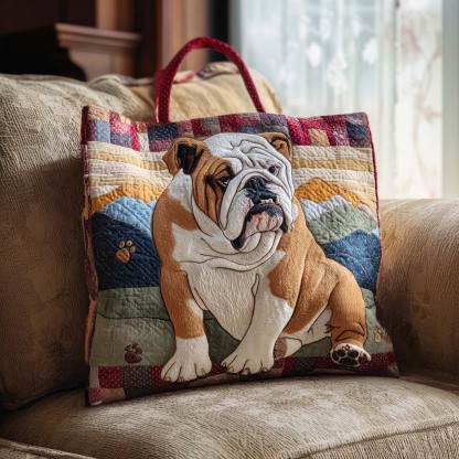 Bulldog Quilted Tote Bag NCU0QN077