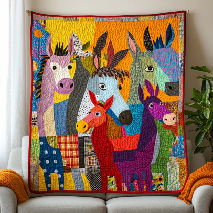 Donkey Delight Quilted Blanket