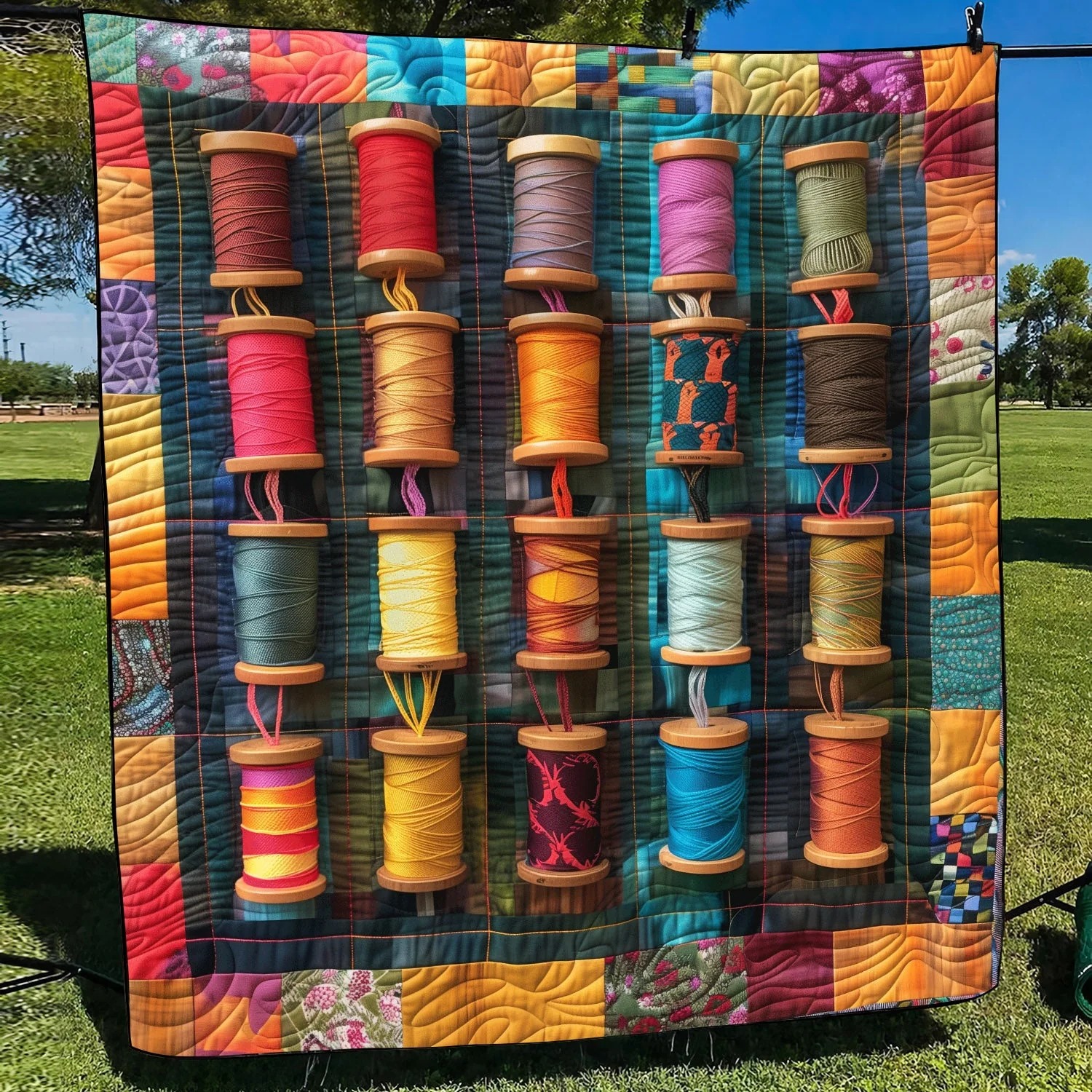 Classic Spools Quilted Blanket