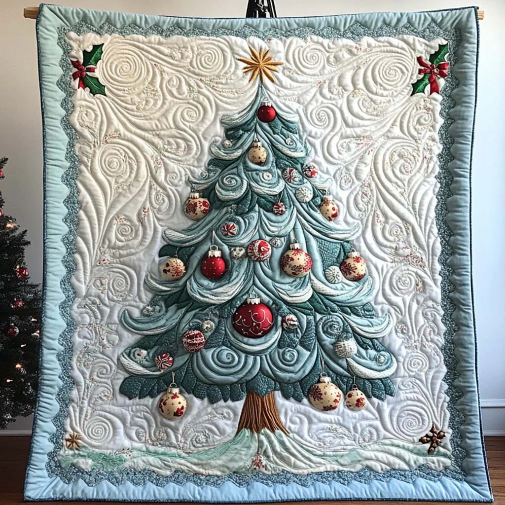 Christmas Tree Quilted Blanket