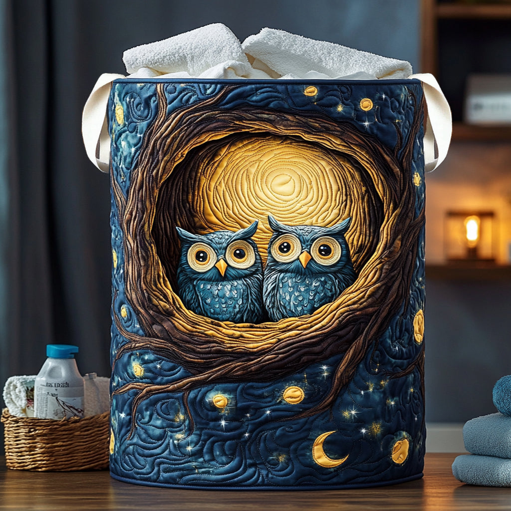 Owl Nest Quilted Laundry Basket NCU0NNL117