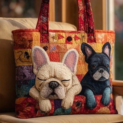 Bulldog Quilted Tote Bag NCU0QN077