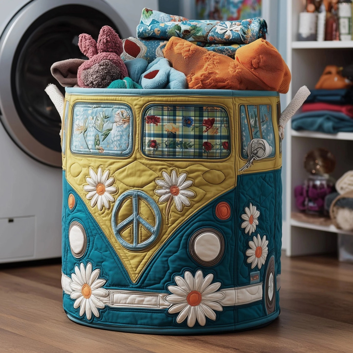 Dreamy Cavalier Day Quilted Laundry Basket