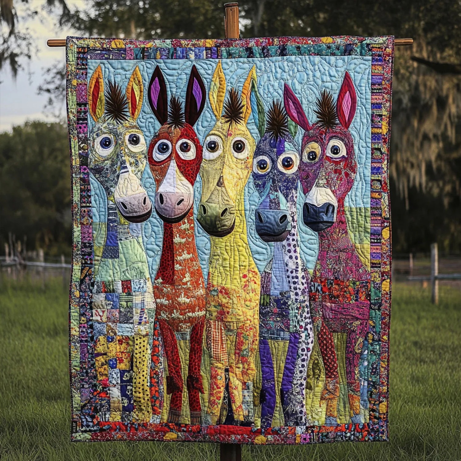 Patchwork Ponies Quilted Blanket