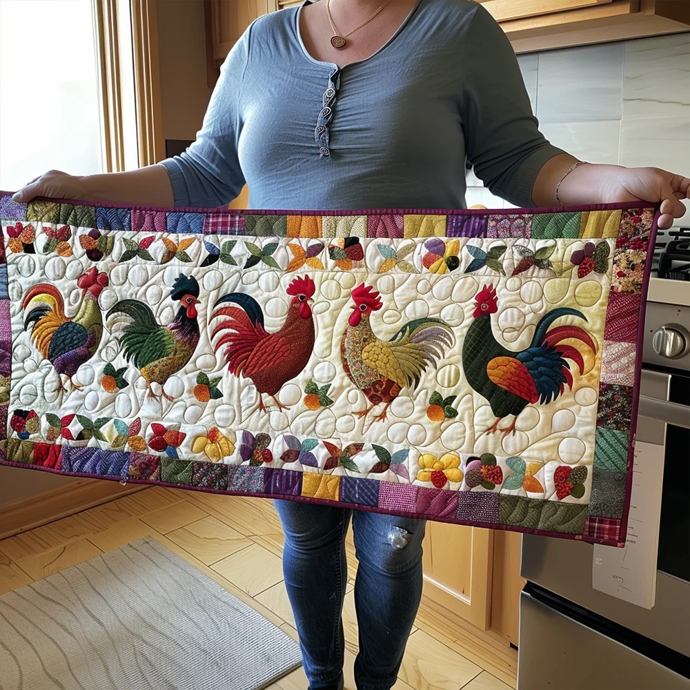 Chicken Quilted Table Runner