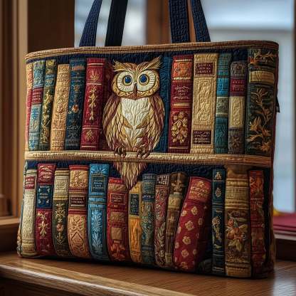 Bookish Owl Heaven Quilted Tote Bag GFTOHD8433