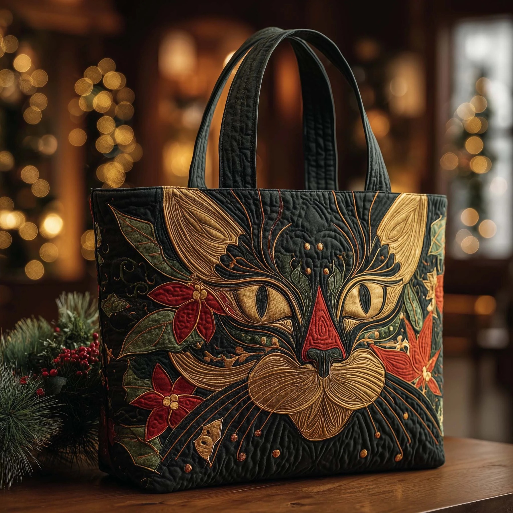 Christmas Bells Series Quilted Tote Bag