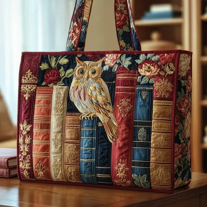Reading Owl Quilted Tote Bag GFTOTP9678