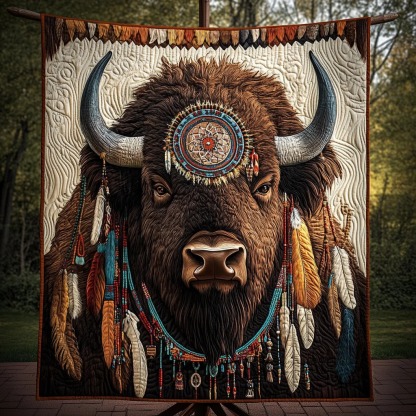 Native Bison Quilted Blanket