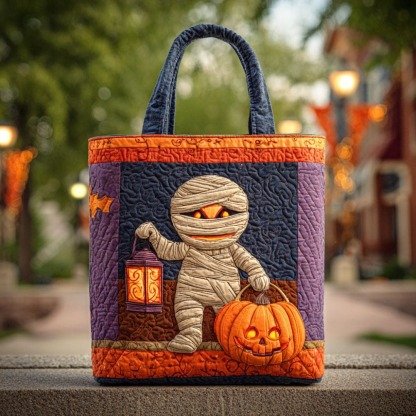 Ancient Mummy Quilted Tote Bag