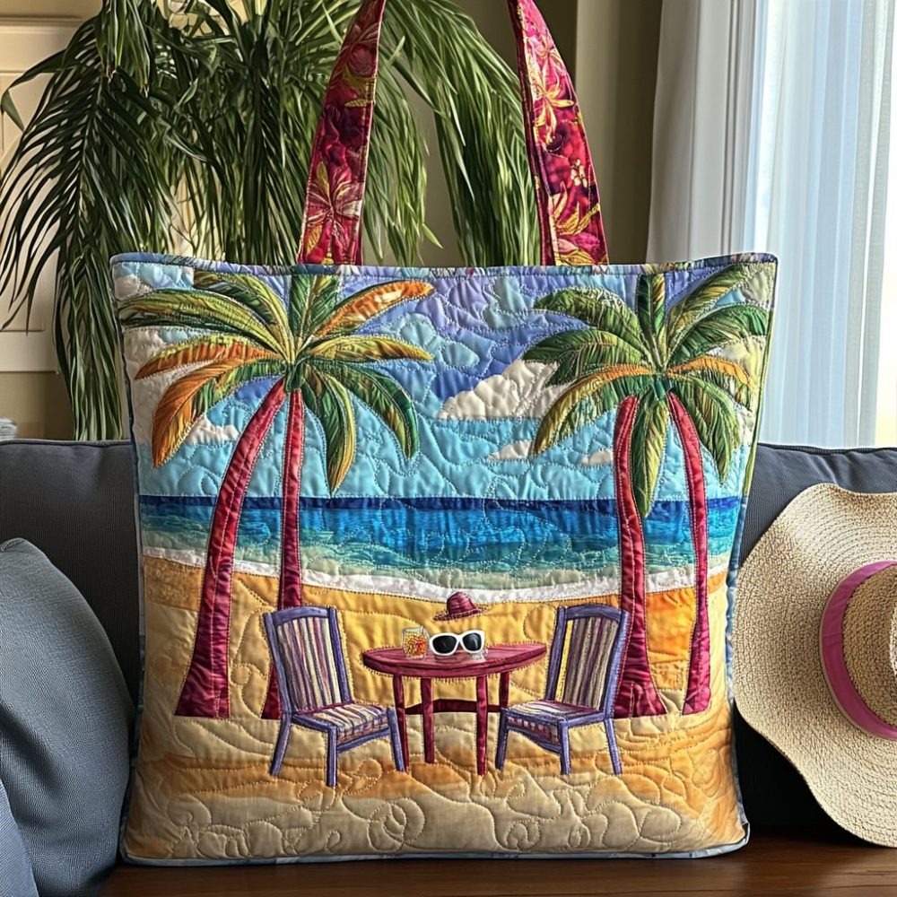 Beach Break Quilted Tote Bag