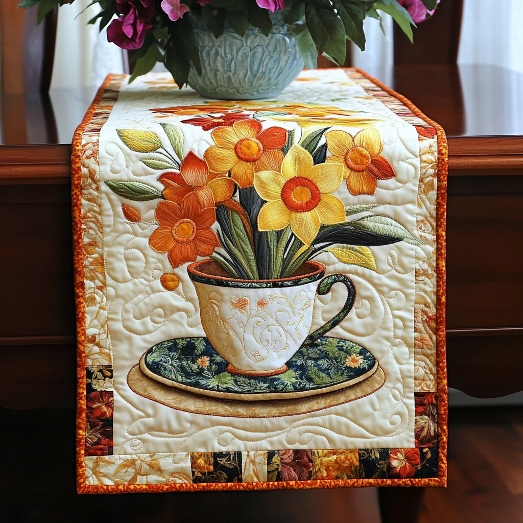 Blooming Beauty Quilted Table Runner